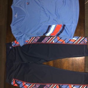 Fula Work our Yoga pants and shirt (matching)